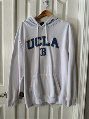 Colosseum White Crewneck Hoodie with Blue & Gold UCLA Lettering